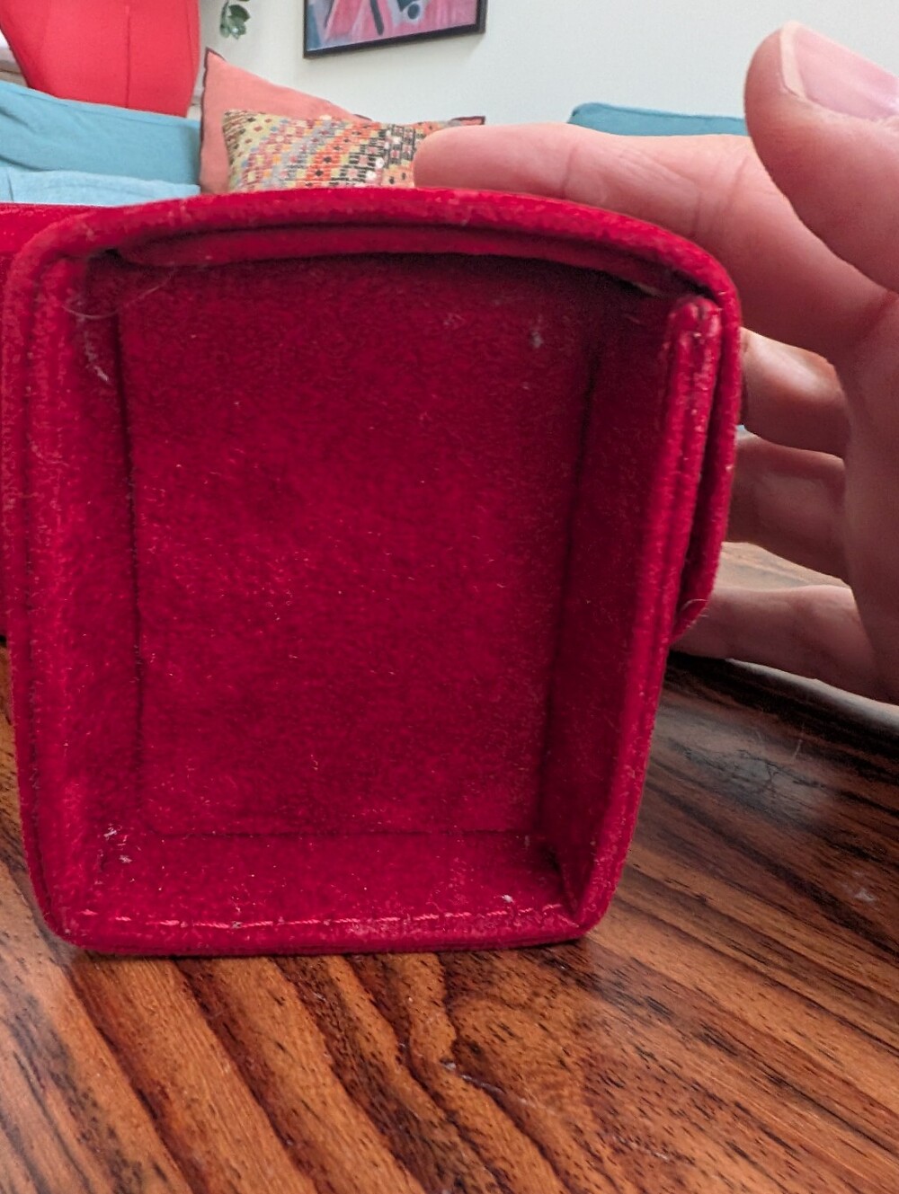 Authentic Cartier Red Velvet Travel Jewelry Pouch Case Duo - Picture 3 of 8